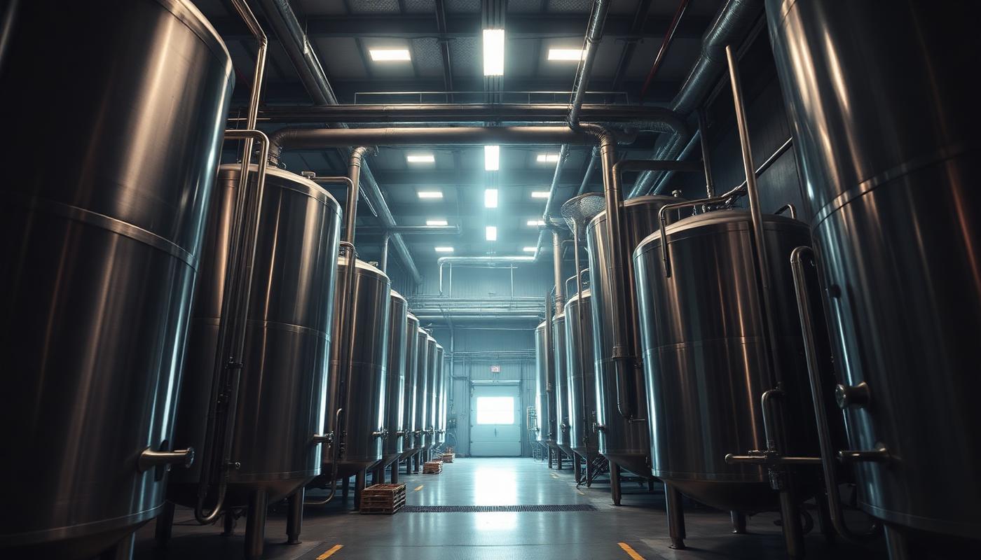 Industrial facility with ammonia refrigeration systems in San Diego, California